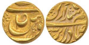 Amar Singh (1765-1781 AD), Gold Mohur, in the name of Ahmad Shah Durrani, letter Suaad wit