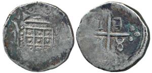 Diu, John V, Silver Rupia, 11.75g, obv., Crowned arms, rev. date 1788 in angles of ornamen