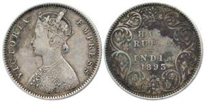 Victoria Empress, Silver ½ Rupee, 1893, A / I / ’B’ incused. Very Fine.