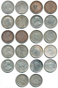 Victoria Empress to George VI, Silver and Half Silver ½ Rupee, 1897, 1910, 1912, 1914, 191
