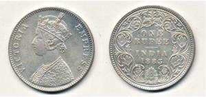 Victoria Empress, Silver Rupee, 1883, A3 / I / ’B’ raised. Extremely Fine, Scarce.