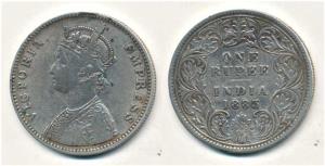Victoria Empress, Silver Rupee, 1883, A3 / I / ’B’ raised, dot. Fine+, Scarce.