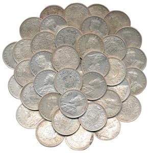 George V, Silver Rupee, 1912 (3), 1913 (8), 1914 (2), 1916 (5), 1917 (5), 1918 (9), 1919 (