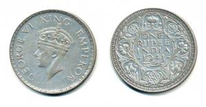 George VI, Half Silver Rupee, 1941, Bombay Mint, A / I without dot. Very Fine.