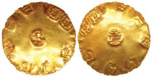 Eastern Chalukyas, Rajyabhushana, (c. 11th century AD), Gold Pagoda, legends in Telegu pun