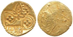 Paramaras of Vidarbha, Jagadeva (c. 12th century AD), Gold, 3.62g, obv. punches of a templ