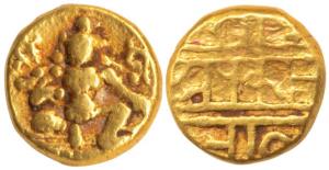 Vijayanagar Empire, Krishna Deva Raya (1509-1529 AD), Gold ½ Pagoda, 1.66g, Balakrishna se