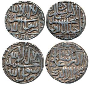 Akbar (AH 963-1014, 1556-1605 AD), Silver Rupee (2), Agra Mint, Kalima type, with two diff