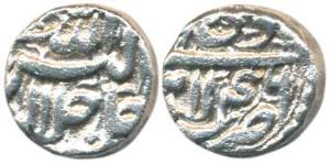 Akbar, Silver ½ Rupee, Lahore Mint, Ilahi type, Month Di, Year46. Very Fine+, Rare.