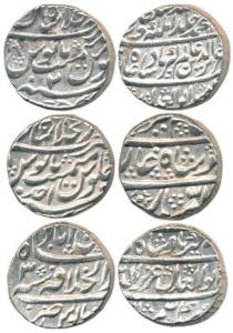 Alamgir II (AH 1167-1173,1754-1759 AD), Silver Rupee (3), Shahjahanabad Mint, RY Ahd; Khal