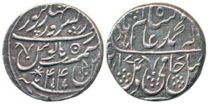 Saharanpur Mint, Silver Rupee, in the name of Shah Alam II, AH 1217/44, wide flan (M&W T1v
