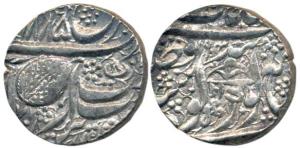 Amritsar Mint, Silver Rupee, VS 1885/ 1904, Umbrella or Chhatar with Gurumukhi word Sat, p