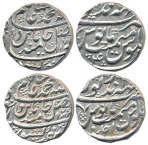 Suraj Mal (1756-63 AD), Silver Rupee (2), Mahindrapur Mint, in the name of Shah Alam II, m