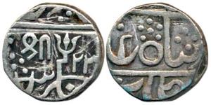 Silver Rupee, 10.84g, Gwalior Fort Mint, in the name of Shah Alam II, RY 23, Shri and tris