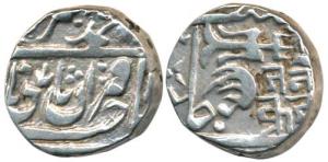 Jankoji Rao (1827-1843 AD), Silver Rupee, Basoda Mint, in the name of Muhammad Akbar II, (