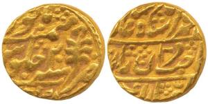 Mughal Issue, Sawai Jaipur Mint, Gold Mohur, 10.8g, in the name of Muhammad Akbar II, RY 2
