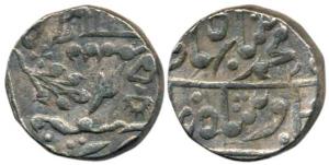 Madan Singh (1837-1845 AD), Silver Rupee, Qila Shahabad Mint, in the name of Bahadur Shah,