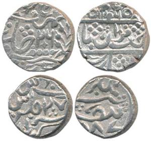 Manak Pal (1772-1804 AD), Bhauwar Pal (1875-1886 AD), Silver Rupee (2), Karauli Mint, AH 1