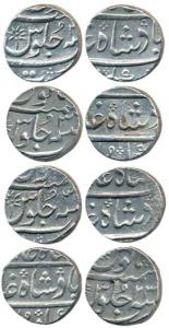 Silver Rupee (4), in the name of Shah Alam II, RY 2, 3 and 23. Very Fine+.