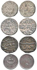 Assorted Lot, Silver Rupee (4), Bundi, Ram Singh, in the name of Edward VII; Indore, Shiva