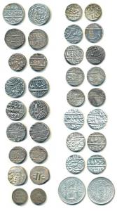 Assorted Lot, Silver Rupee (18), Alwar, Rajgarh Mint, RY 26; Baroda, Anand Rao, sword as m