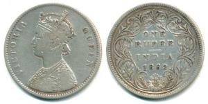 Victoria Queen, Silver Rupee, 1862, A / II / Small Cone. About Very Fine, Scarce.