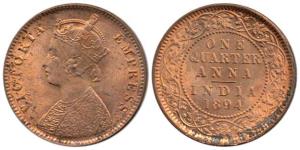 Victoria Empress, ¼ Anna, 1894. Extremely Fine, Scarce.