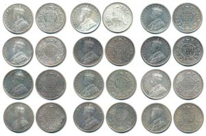 George V, Silver Rupee, 1911, 1912, 1913, 1914, 1915, 1916, 1917, 1918, 1919, 1920, 1921, 