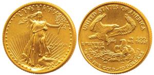 United States of America, Gold $10, 8.3g, liberty on obv. 1989. Uncirculated.