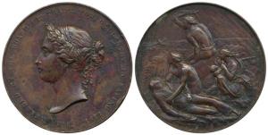 Awarded by the Board of Trade for Gallantry in Saving Life written around thebust of Victo