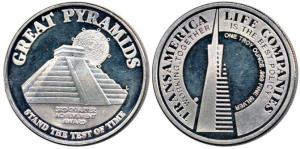 Transamerica Life Company, private Silver 1 ounce Medallion, 31.1g. Uncirculated.