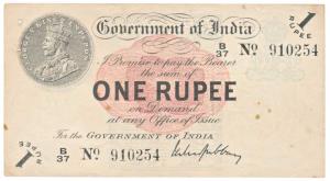 George V, Rupee 1, 1st issue, 1917, signed M. M. S. Gubbay, (J&R 1.1A). Very Fine, Scarce.