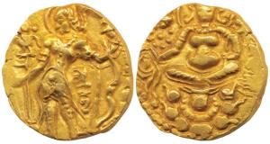 Guptas, Skandagupta (AD 455-480), Gold Heavy Dinar, 9.13g, Archer type, king nimbate, stan