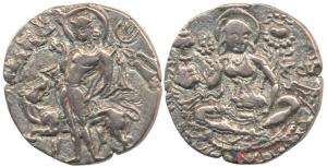 Kings of Kashmir, Kidarite / Hunnic dynasties, Meghavahana (c. AD 438), Base Gold Dinara, 