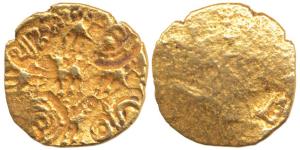 Telugu Chodas of Nellore, Bhujabala (13th century), Gold Pagoda, lion in center and four l