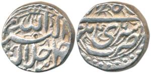 Akbar, Silver Rupee, 11.45g, Srinagar Mint, Ilahi type, Month Azar, Year 46. Very Fine+, S