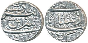 Jahangir, Silver Heavy Rupee, 14.27g, Sawai that is 25% overweight, Ahmedabad Mint, Inayat