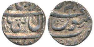 Shah Jahan, Silver ½ Rupee, 5.74 g, Baldat Ujjain Mint (KM 213.4). Nice toning, Extremely 
