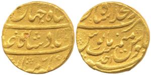 Shah Jahan II (1719 AD), Gold Mohur, 10.91g, Dar al-Khilafat Shahjahanabad, RY Ahd. Very F