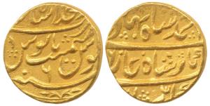 Ahmed Shah Bahadur, Gold Mohur, 10.09g, Dar-ul-Khilafat Shahjahanabad Mint, RY 6 (KM 449.1