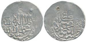 Babur (AH 932-937, AD 1526-1530), Silver Shahrukhi, stylization that of Agra Mint, name of