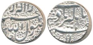 Jahangir, Silver Rupee, Jalnapur Mint, Kalima in floral background on rev. (KM 168.4). Abo