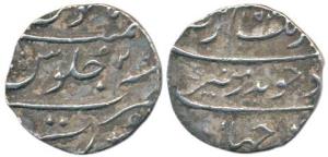 Aurangzeb, Silver ¼ Rupee, 2.77g, Surat Mint, AH 1093/25. Broad flan, Very Fine, Scarce wi
