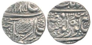 Amritsar Mint, Silver ½ Rupee, Nanakshahi couplet, VS 1885/93. Extremely Fine, Very Rare.