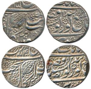 Amritsar Mint, Silver Rupees (2), Gobindshahi couplet, VS 1884/92 and 1885/96. Very Fine+,