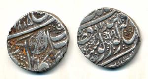 Amritsar Mint, Silver Rupee, 11.12g, Nankshahi couplet, OM in Lande on obv., VS 1885/97. V