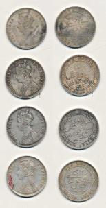 Silver Rupee (4), with the name and portrait of Victoria, Calcutta Mint, 1877, 1878, 1880 