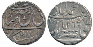 Asaf ud-Daula (1775-1797 AD), Silver Rupee, 11.09g, Muhammadabad Banaras Mint, in the name