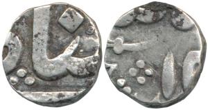 Nizam Ali Khan (1761-1803 AD), Silver ¼ Rupee, 2.73g, Khujista Bunyad Mint, in the name of