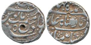 Darul Mansur Jodhpur Mint, Silver Rupee, in the name of Ahmed Shah Bahadur, RY 5. Fine+, V